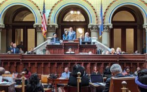 Speaker Carl Heastie addresses the NYS Assembly